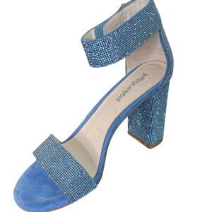 Share Jeffrey Campbell Blue Rhinestone Sandal Heel Size 8 Right Shoe Only Ampute
